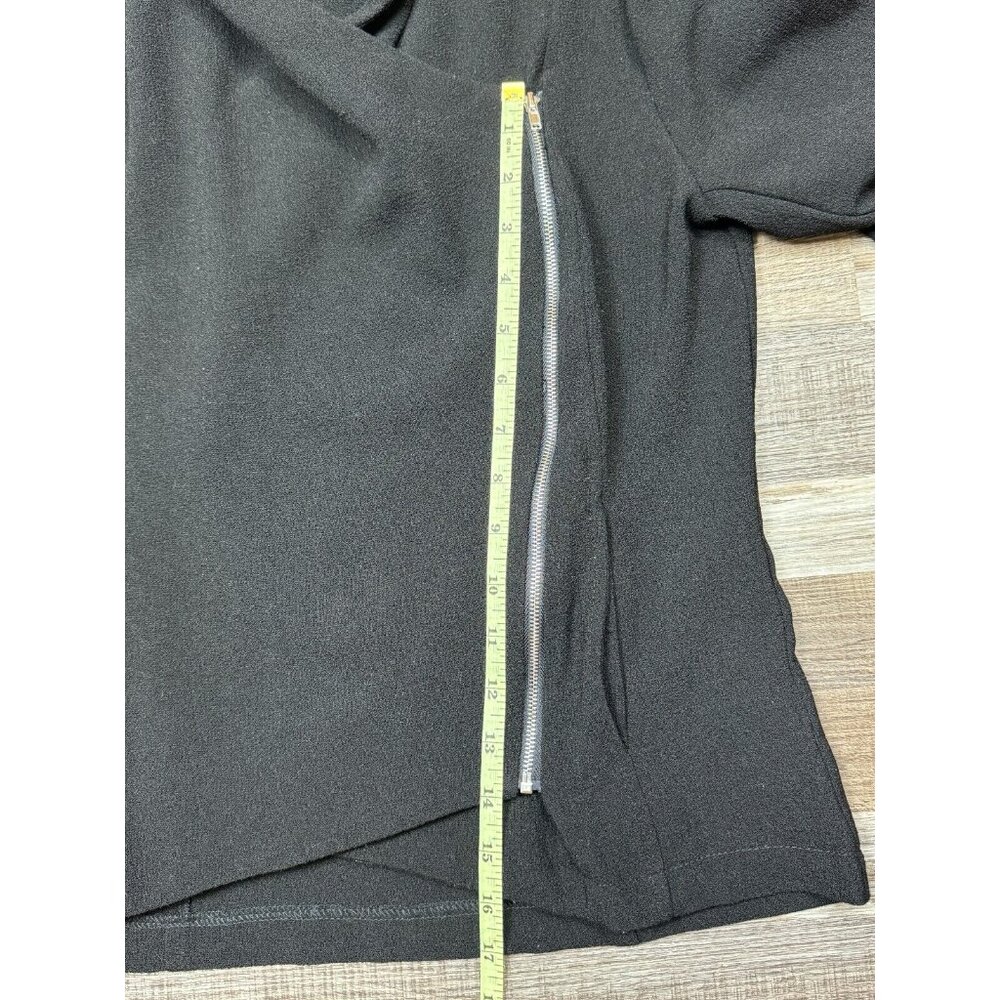 Elodie Womens Size M Black Shacket Asymmetrical Zip Front Jacket Blazer - Picture 12 of 16
